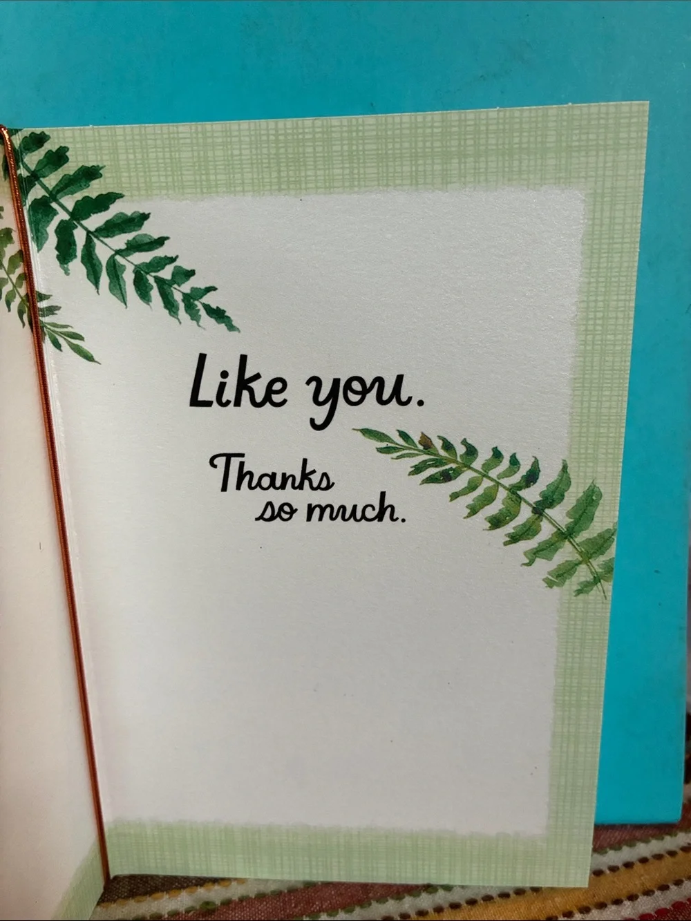Inspirational Floral Notebook - Green Leaf Design